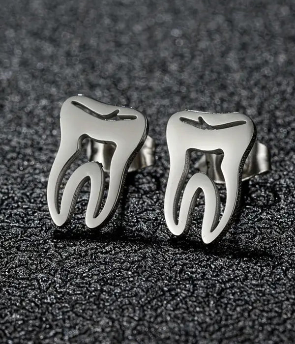 STAINLESS STEEL TOOTH EARRING