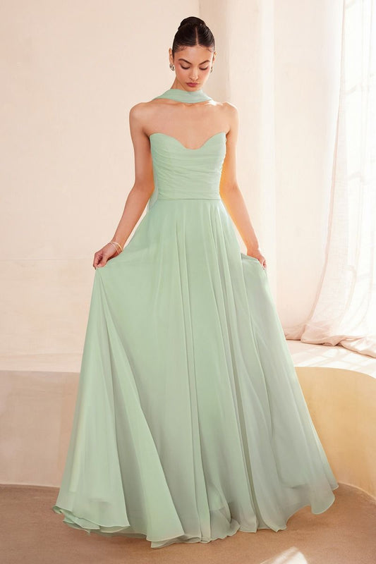 Strapless sweetheart neckline A-line dress